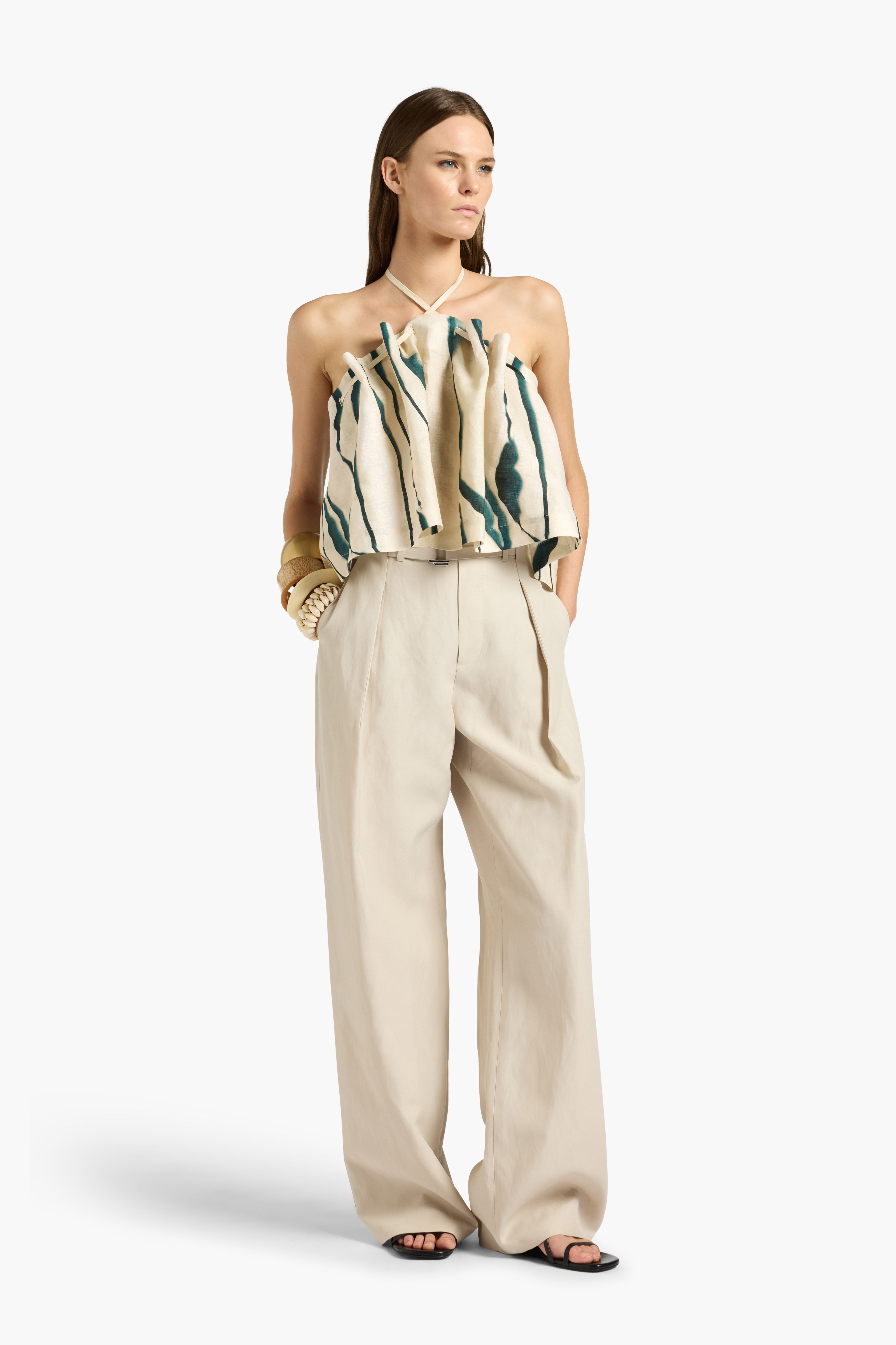 Liviana Conti Blake top lin imprimé Seashell Ecru
