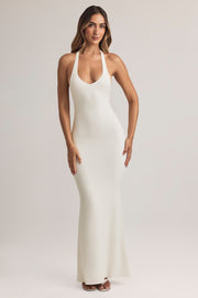 Oh Polly Hallie Maxi Robe Blanche Modal Dos Nu Licou
