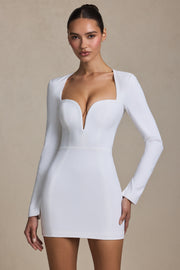 Oh Polly Adelia 12556 robe bodycon blanc cœur mini