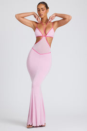 Oh Polly Bella robe soirée rose pâle cut-out sirène