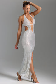 Oh Polly Embellished Amberly 9986 robe longue blanche strass