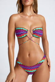 Oh Polly Swim Multiway Haut Bikini Bandeau Imprimé Zigzag