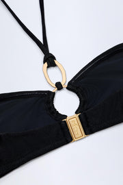 Oh Polly Savai haut bikini noir halter ruché