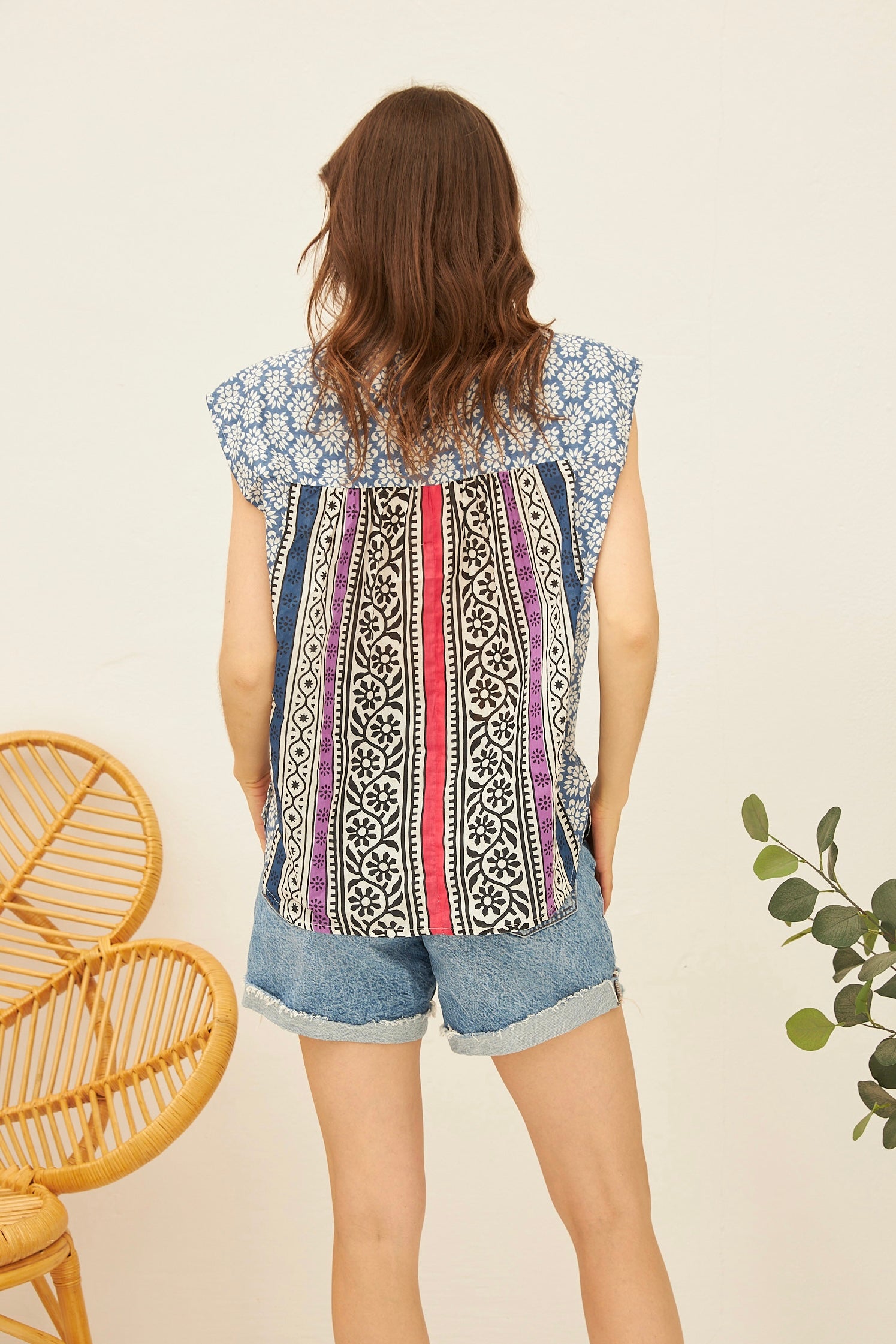 Chicosoleil Marty top coton bleu Batik of Love
