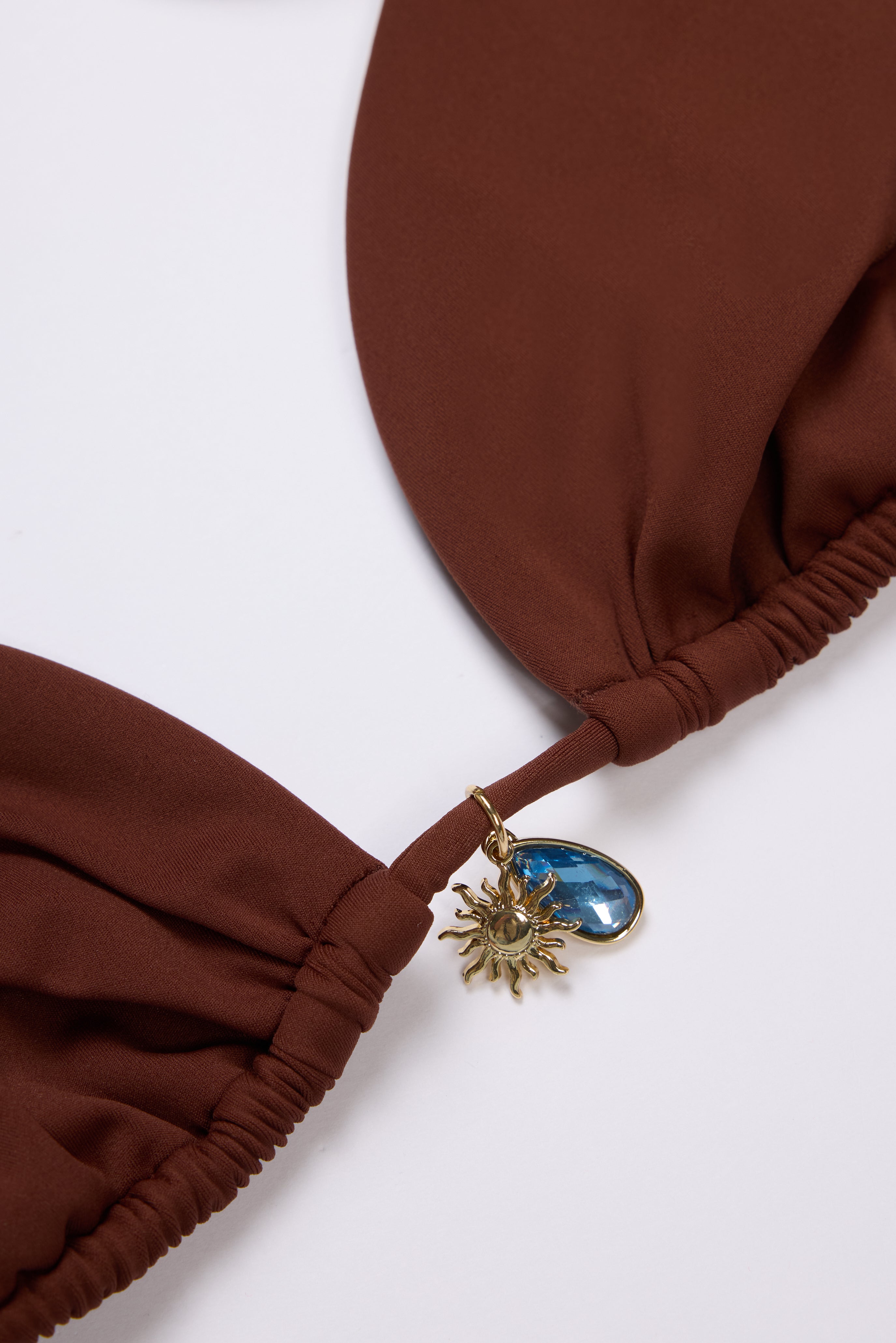 Oh Polly Avrille Haut de Bikini Triangle Chocolat Breloques