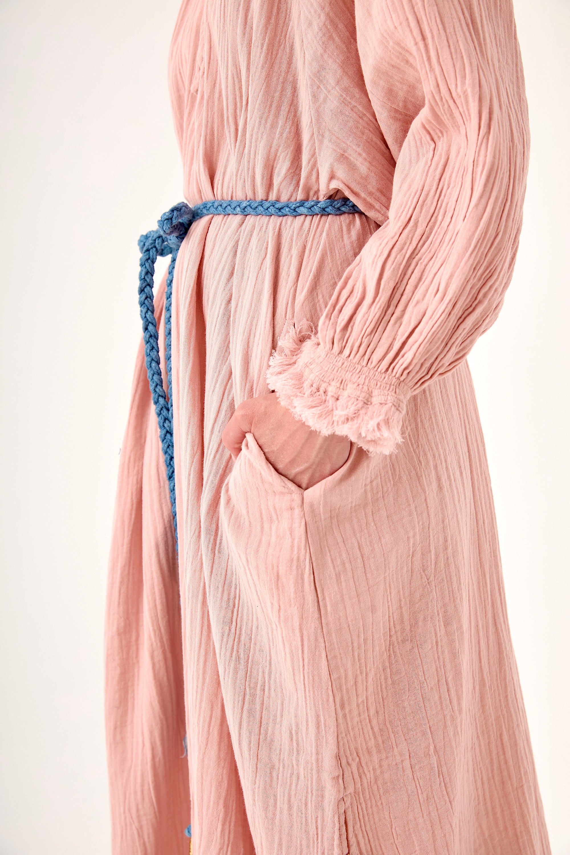 Chicosoleil Marigold robe gaze coton rose romance