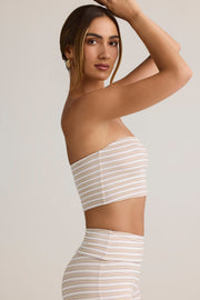 Oh Polly Verna top bandeau crop rayé rose jaune modal