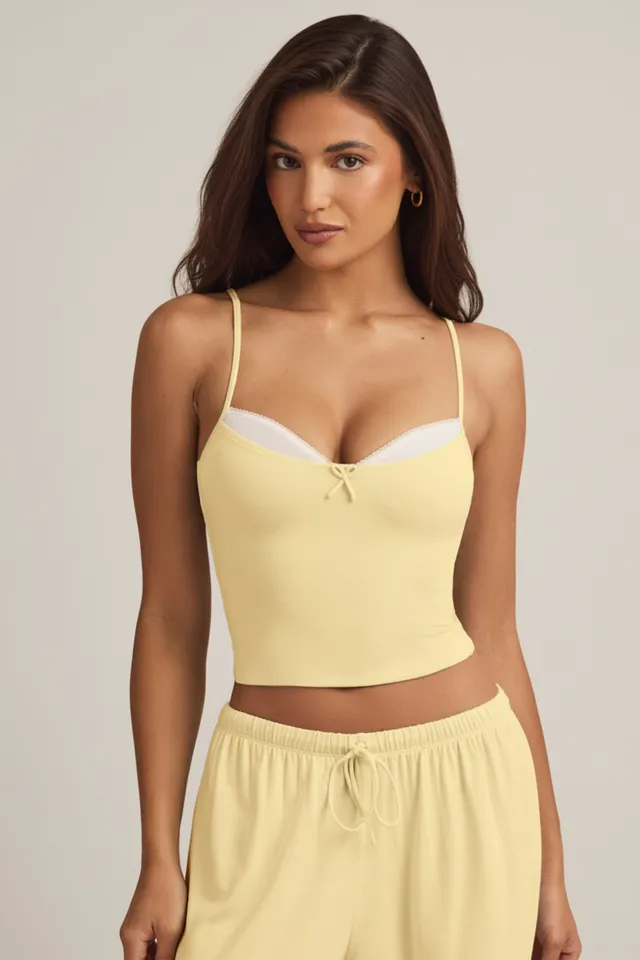 Oh Polly Isalie caraco pyjama jaune pastel modal