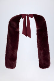 Oh Polly Noemi manches fausse fourrure bordeaux satin
