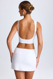 Oh Polly Skirts Jupe Coda Blanche Mini Drapée Jersey