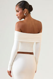 Oh Polly Tops Kesia 11652 top blanc modal épaules nues