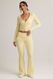 Oh Polly Jules pantalon flare jaune taille rabattue modal