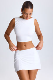 Oh Polly Skirts Jupe Coda Blanche Mini Drapée Jersey