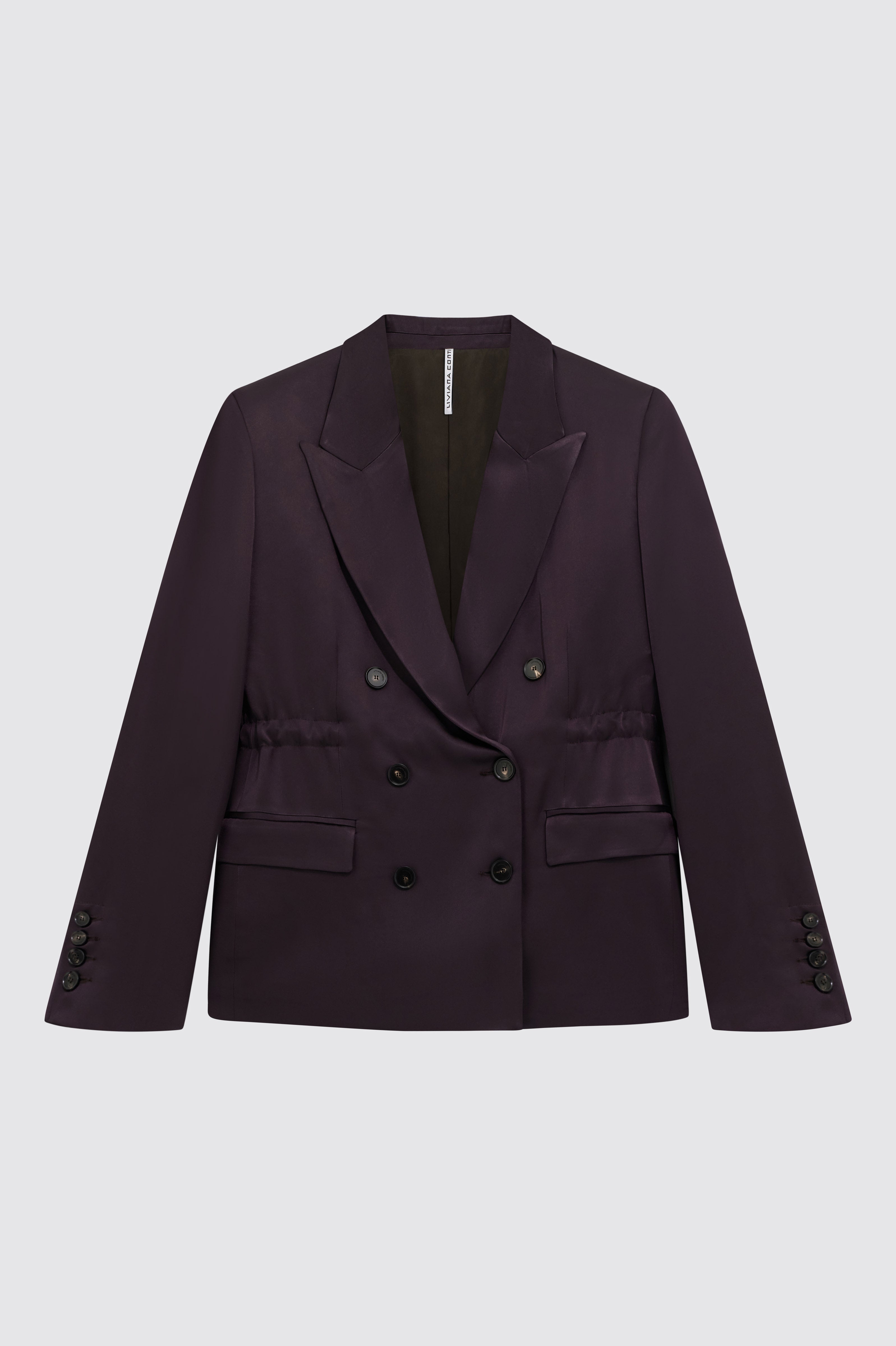 Liviana Conti Farrell blazer satin alabastro double boutonnage