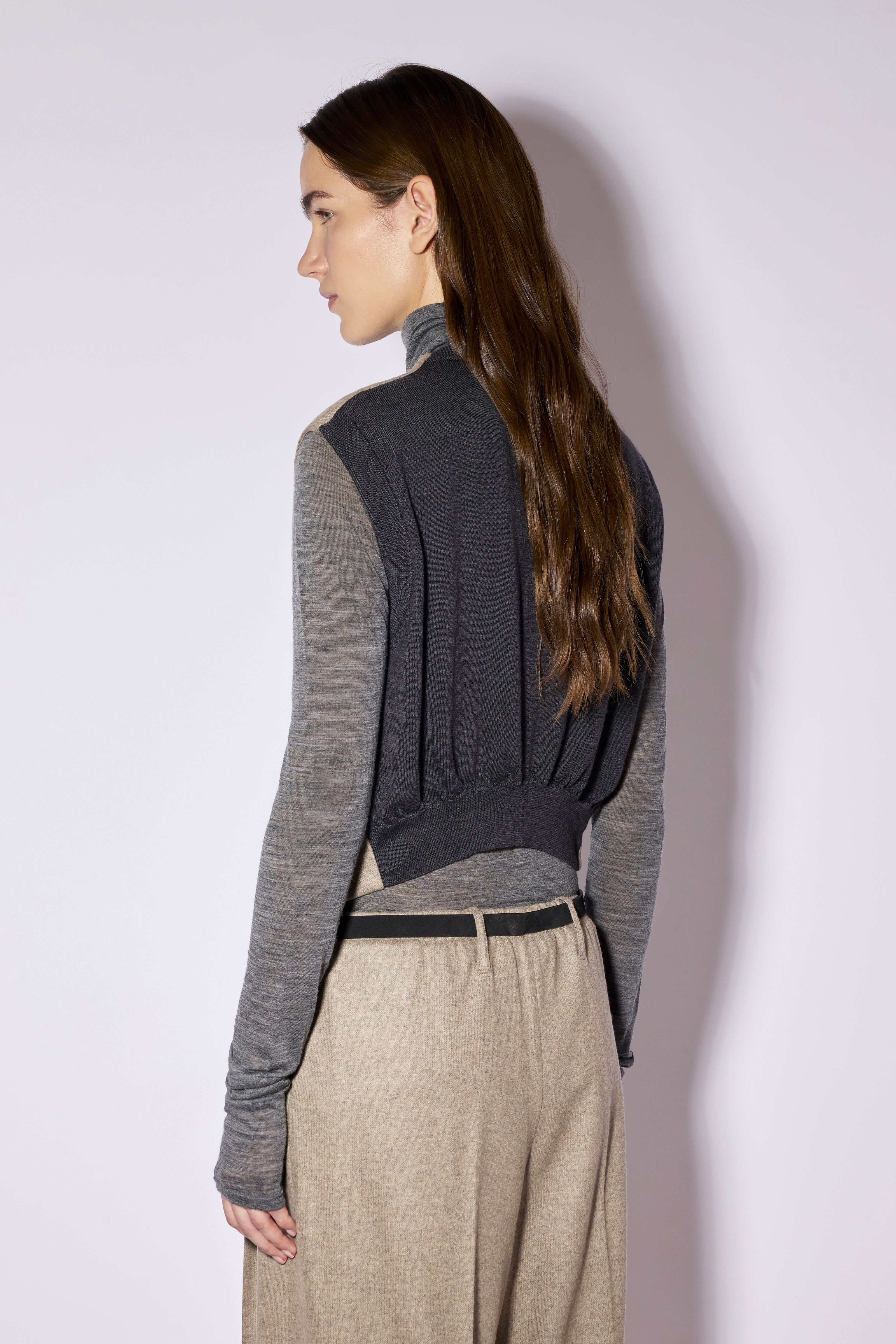 Liviana Conti Gilet Cooper tailleur cachemire marron 42