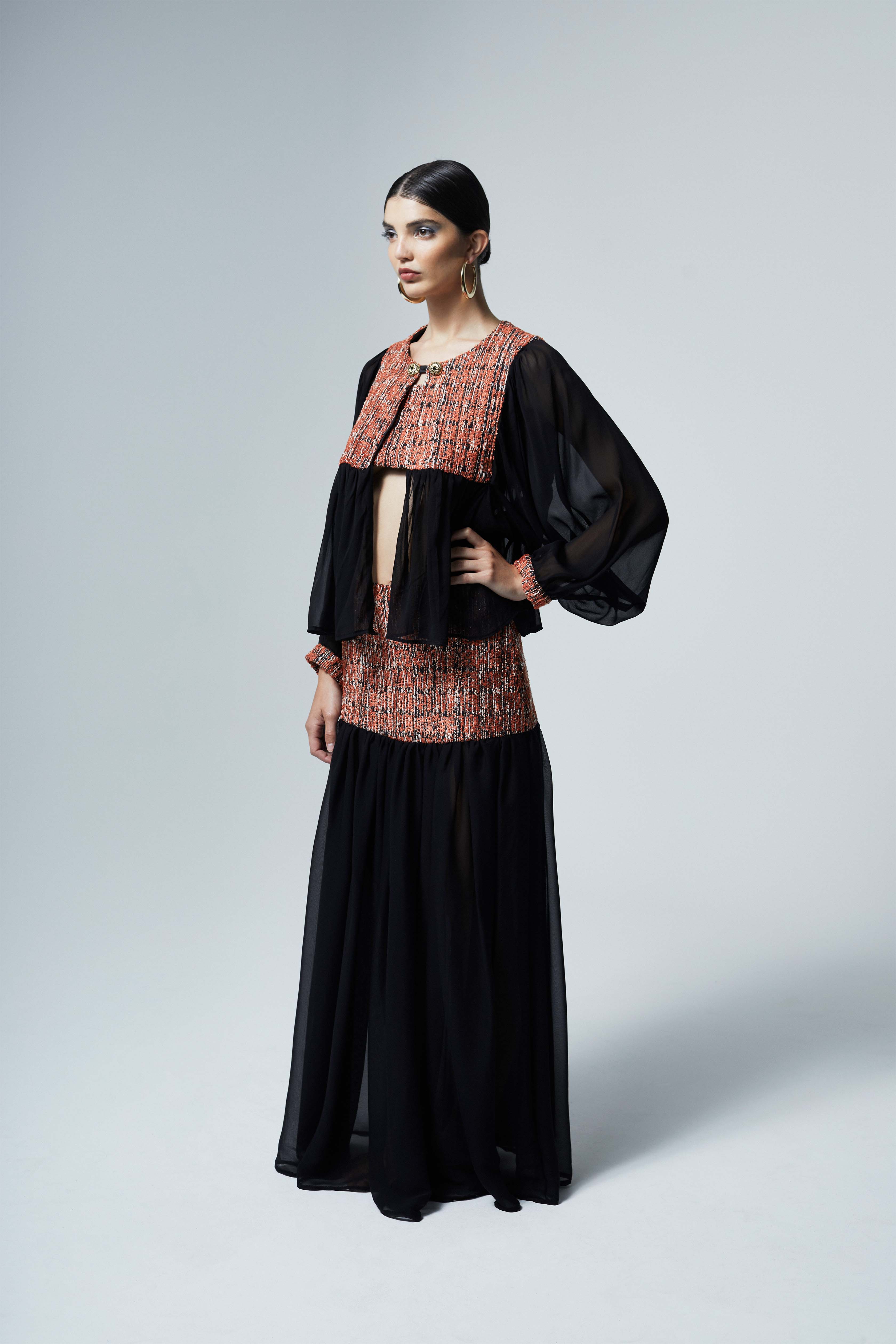 The Ethiquette Frida gilet en tweed mousseline