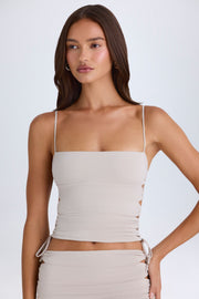 Oh Polly Emerson Top Taupe Découpé S