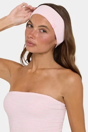 Oh Polly Bo+Tee Ribbed Jersey Headband Bandeau Pêche Rayé