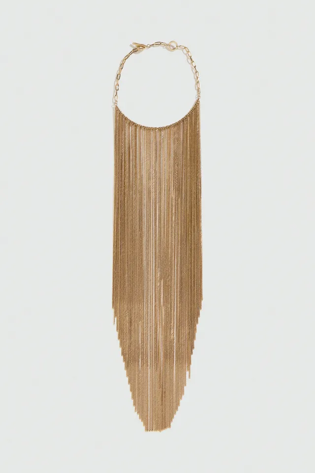 Liviana Conti Nashira collier maxi frange métal Oro
