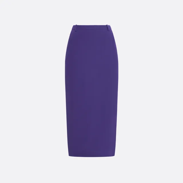Alessandra Rich Silk Midi Skirt jupe crayon violette 40