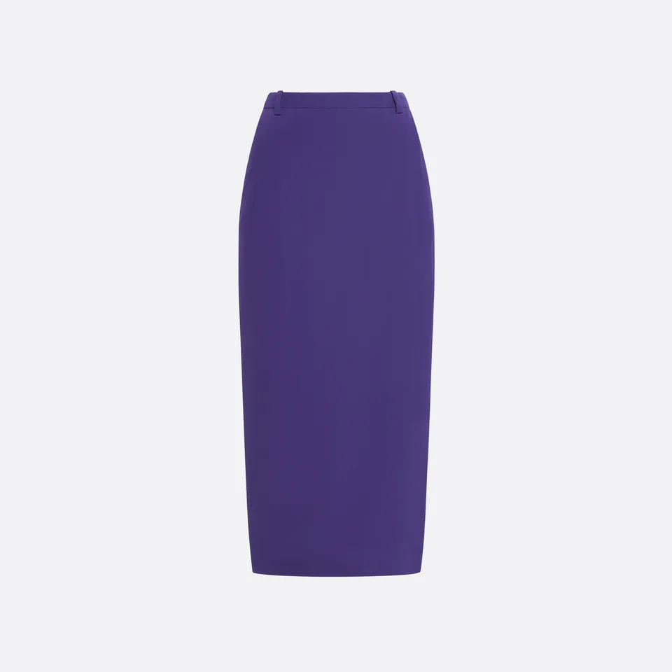 Alessandra Rich Silk Midi Skirt jupe crayon violette 40