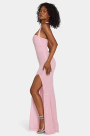 Oh Polly Embellished Sansel robe longue rose sequins