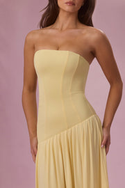 Oh Polly Evelina robe bustier jersey jaune Butter