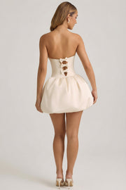 Oh Polly Gloriana Robe bustier satin convertible ivoire