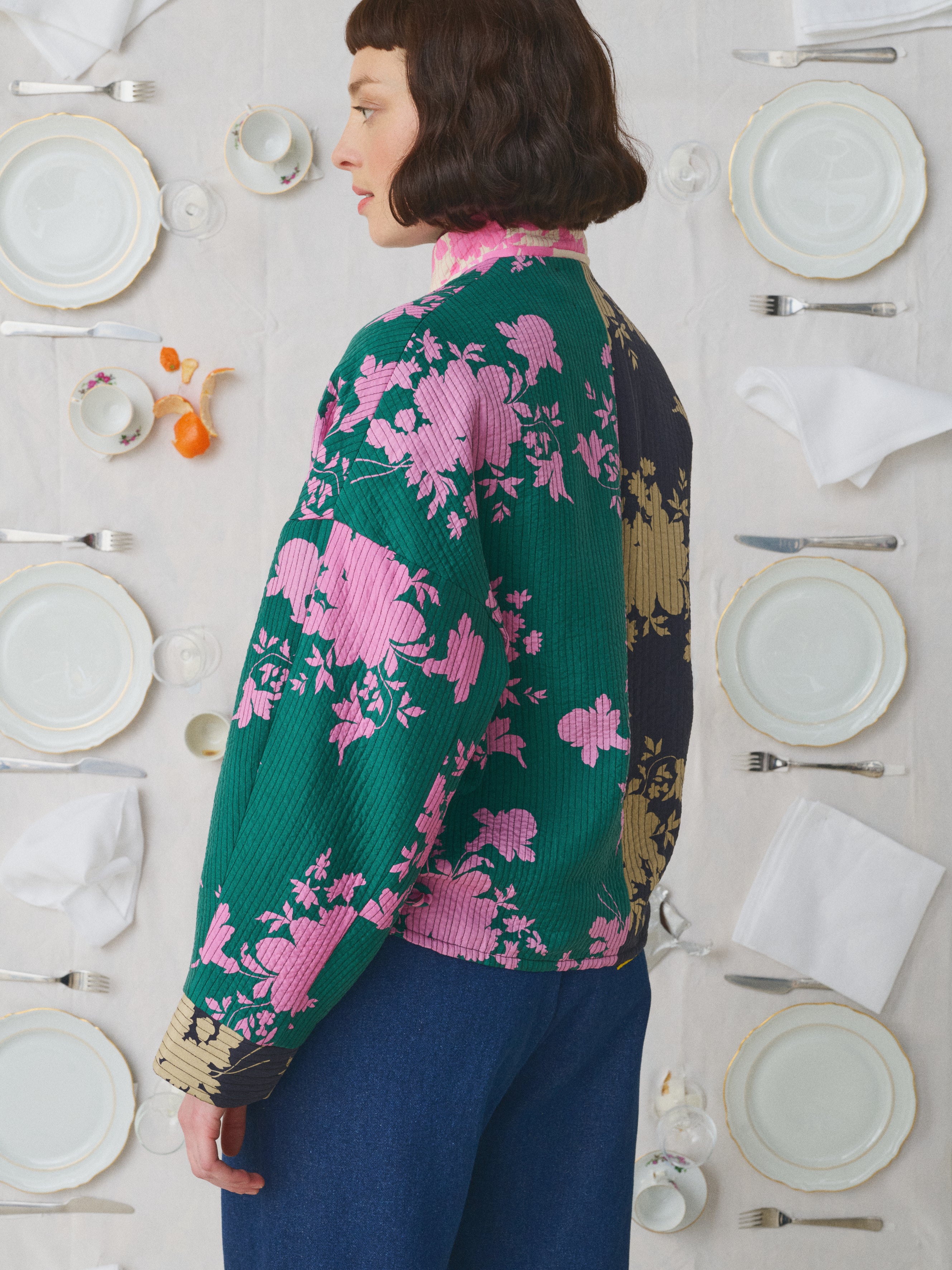 Mii À Table Veste Liv Vaisselle Veste Soie XS