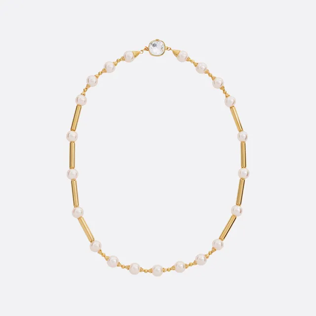 Alessandra Rich Jewellery Pearl Collier perles doré cristal