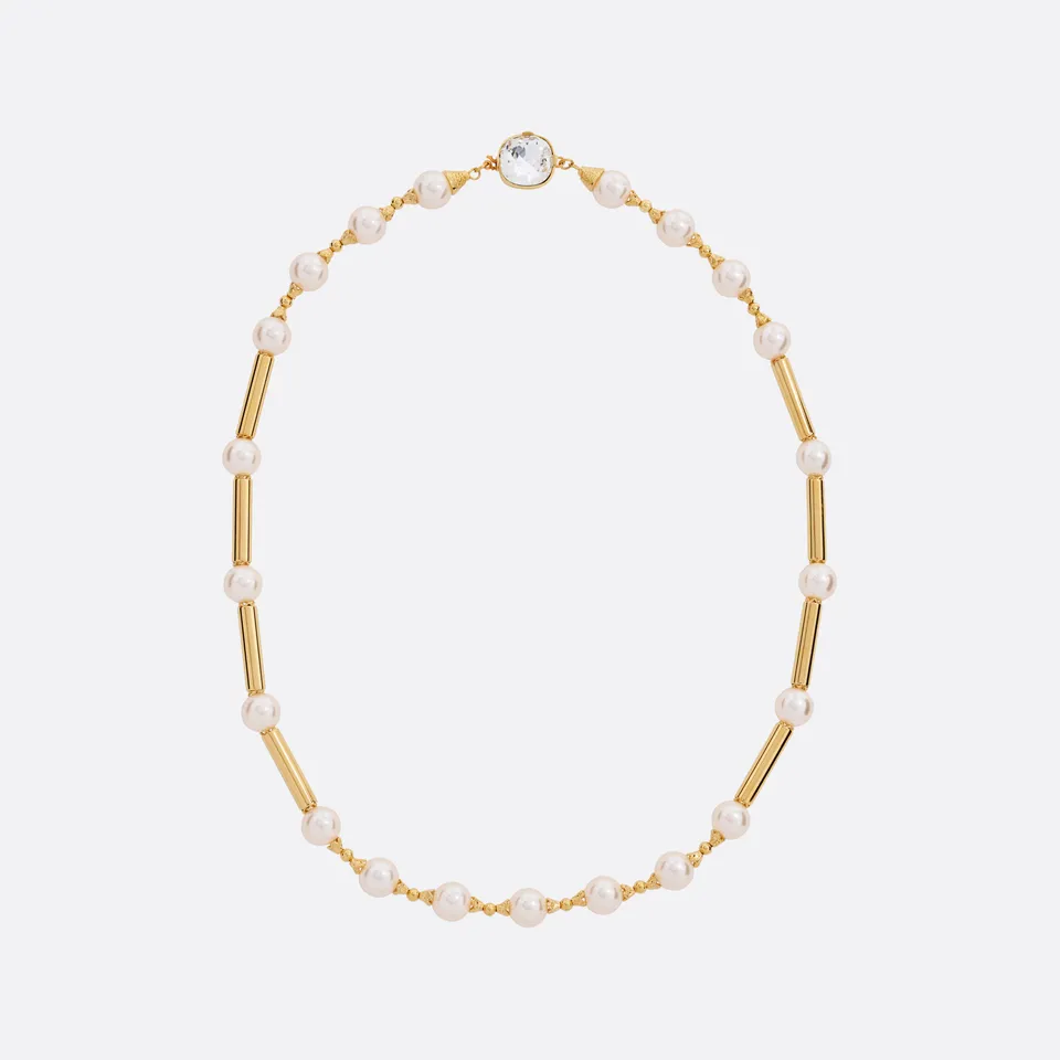 Alessandra Rich Jewellery Pearl Collier perles doré cristal