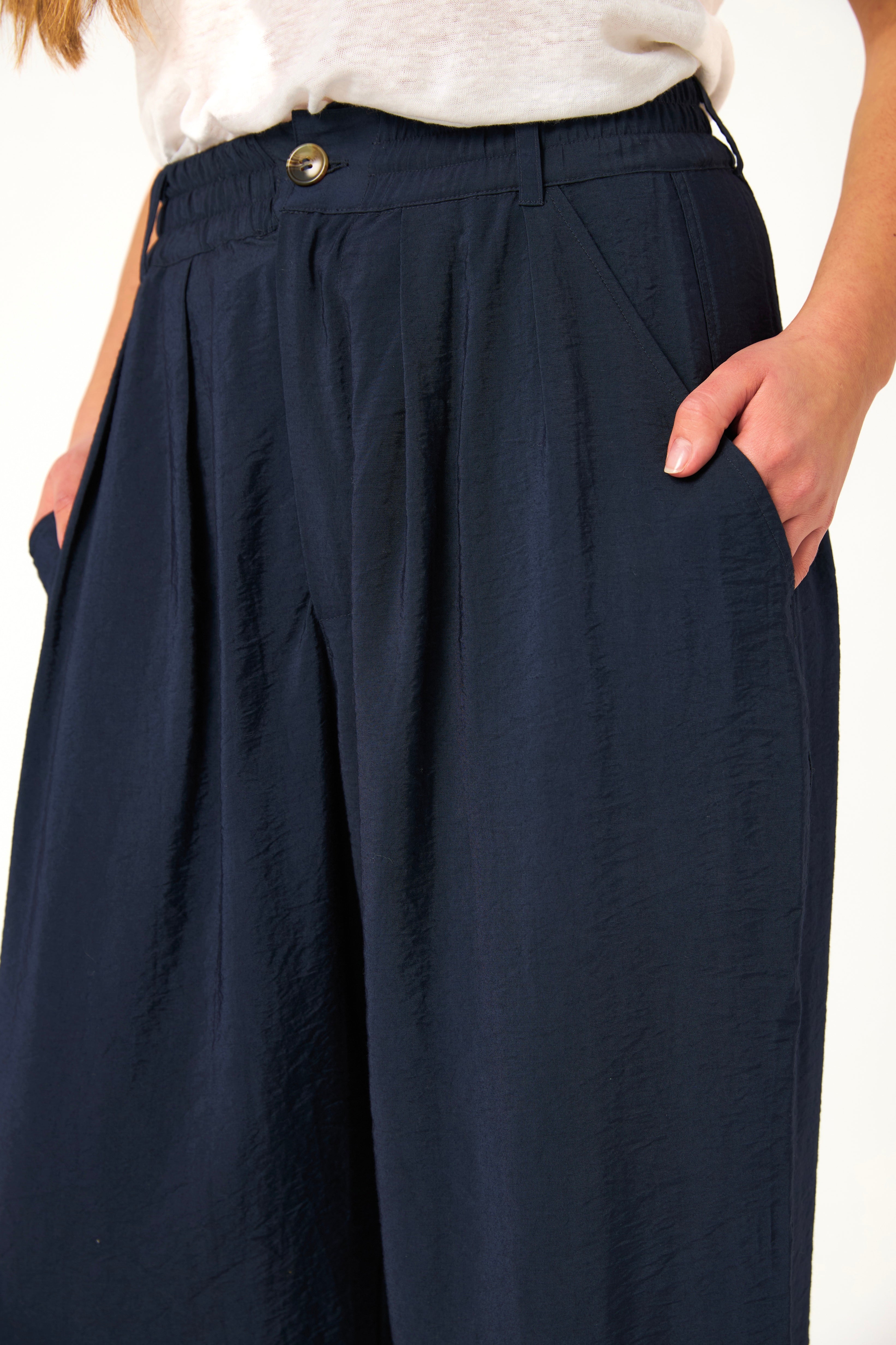 Chicosoleil Aïko pantalon large bleu indigo viscose
