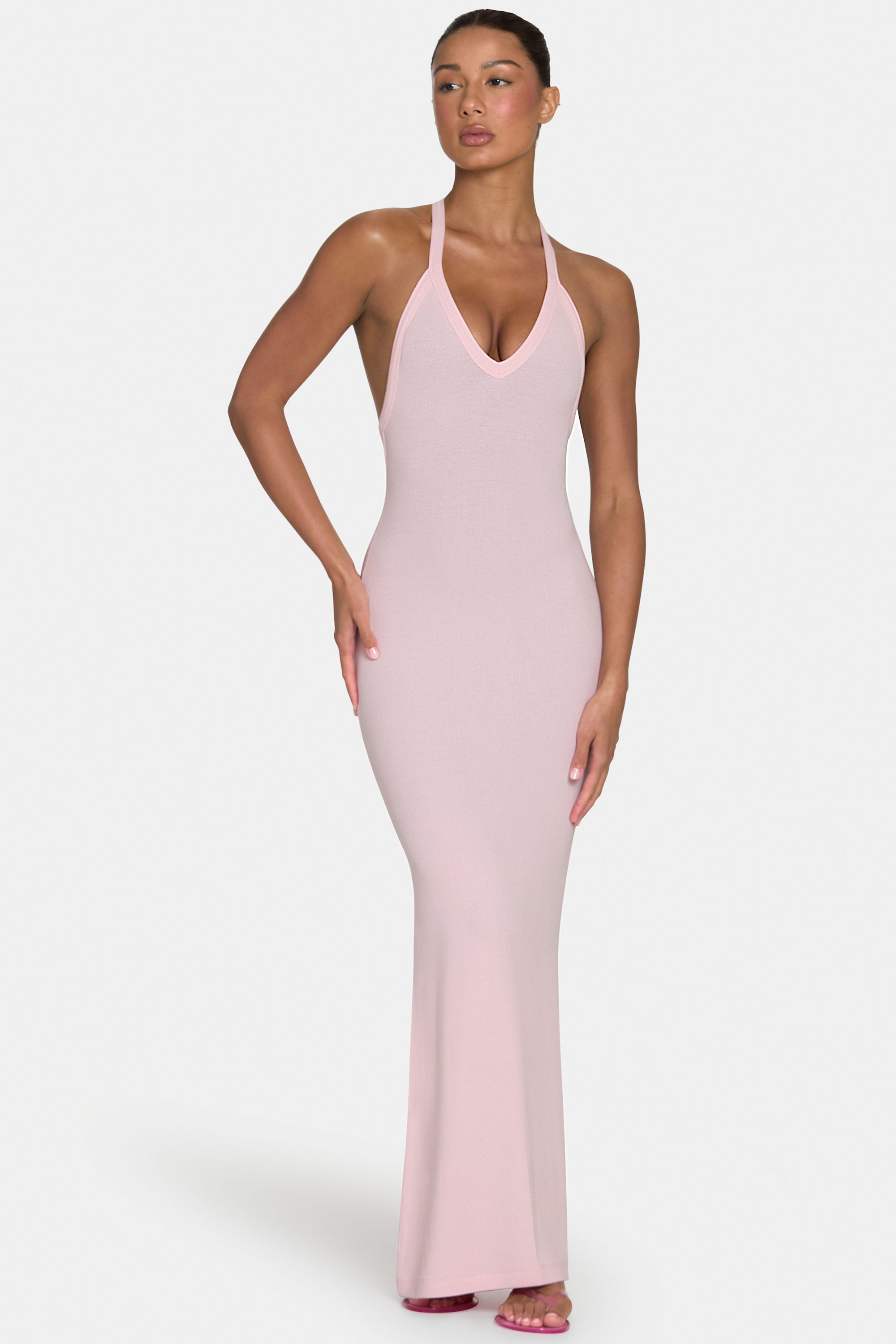 Oh Polly ButterCloud Maxi robe longue blush stretch