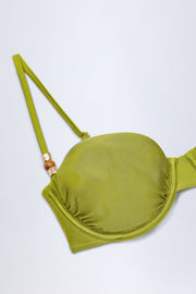 Oh Polly Bruny Haut Bikini Olive Armaturé Balconnet