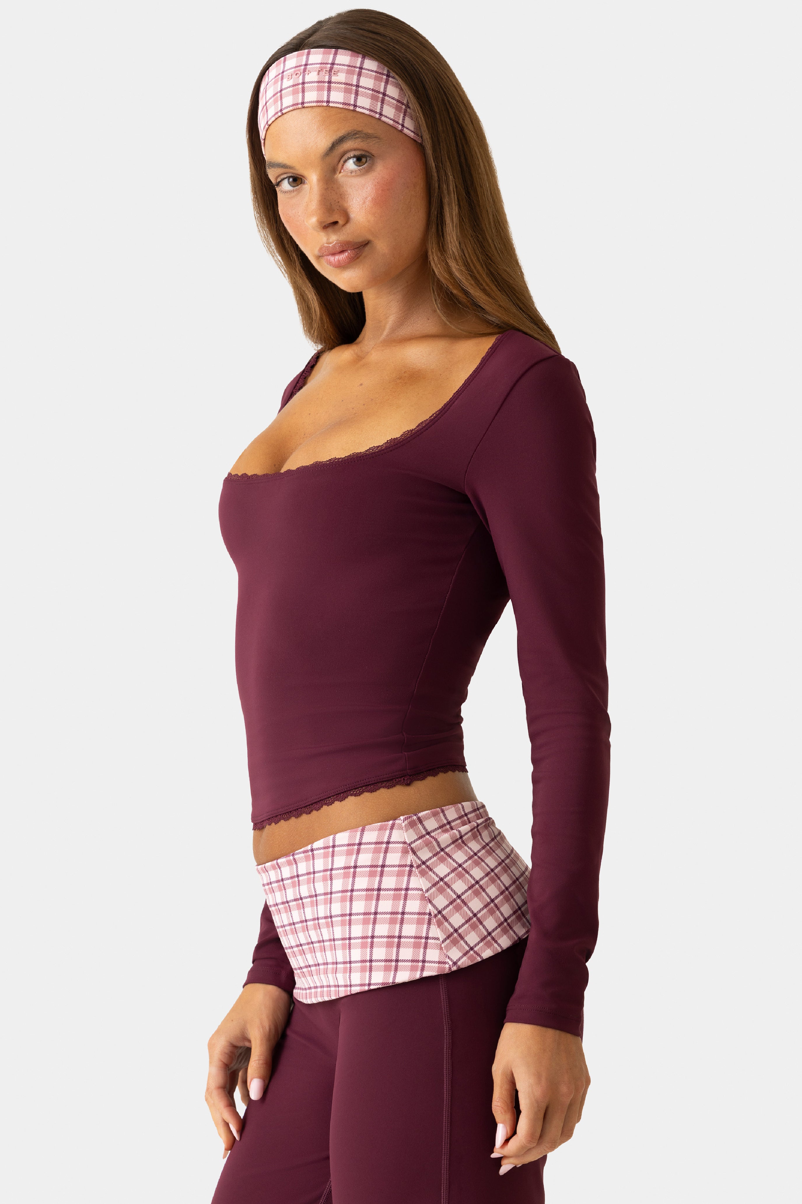 Oh Polly Bo+Tee Active Top haut sport prune