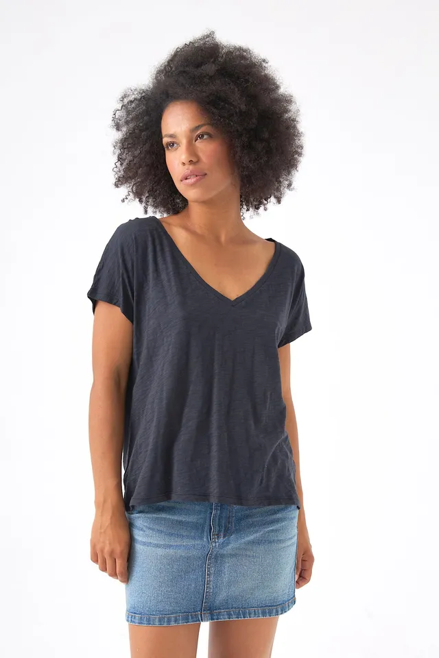 Chicosoleil Roxy tee-shirt flanelle noir charcoal