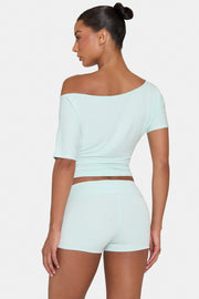 Oh Polly ButterCloud Mini Short Menthe Taille Rabat Double