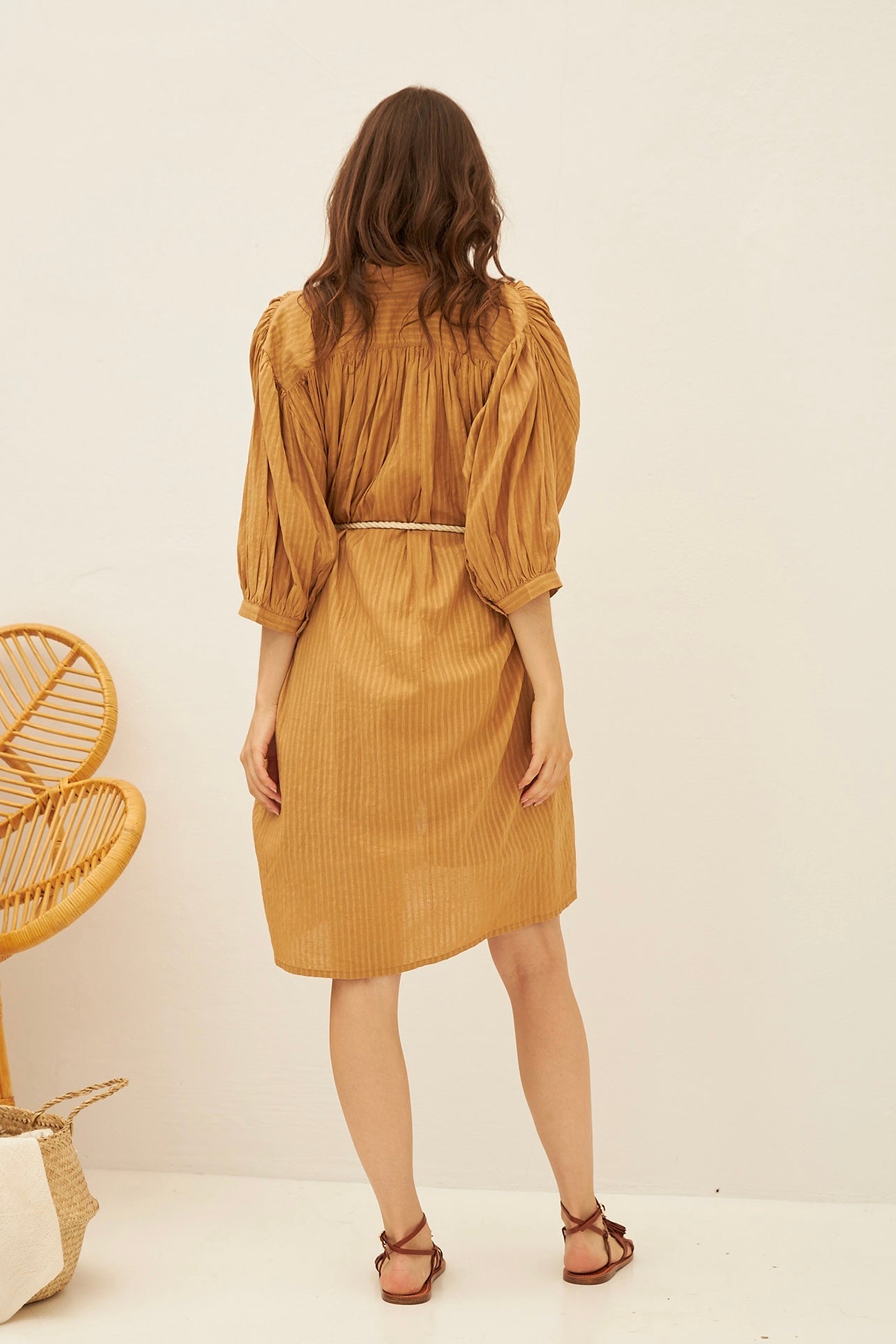 Chicosoleil Vega tunique beige coton stripe S/M L/XL