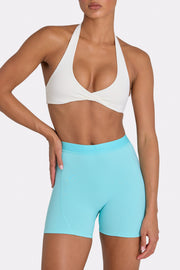 Oh Polly Bo+Tee BT1511 short mini aqua taille haute