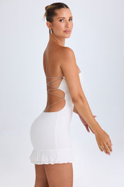 Oh Polly Misa 10174 robe mini blanche bandeau volants