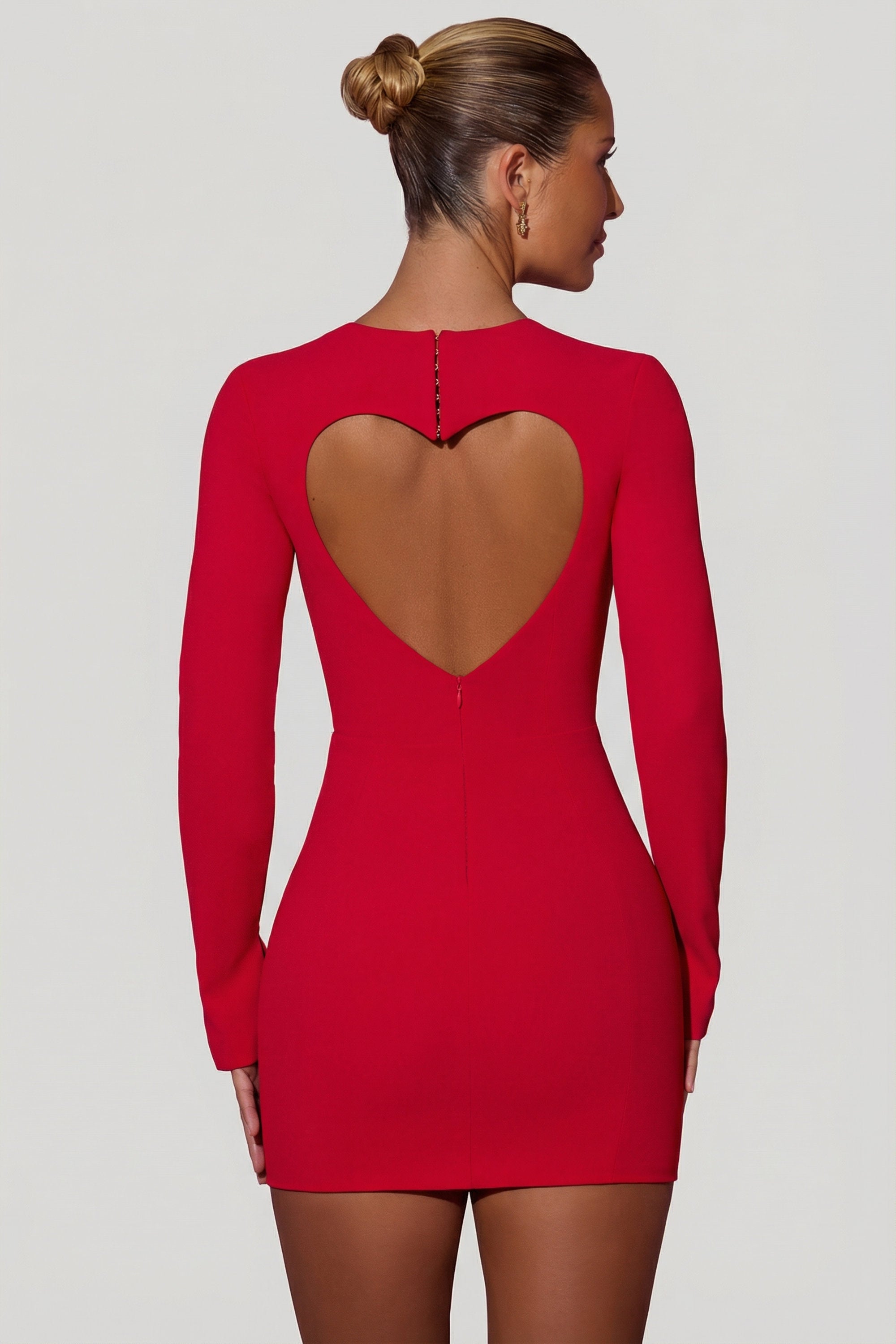Oh Polly Adelia 12556 robe bodycon rouge cœur mini
