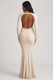 Oh Polly Tarini 14103 robe longue ivoire dentelle dos nu