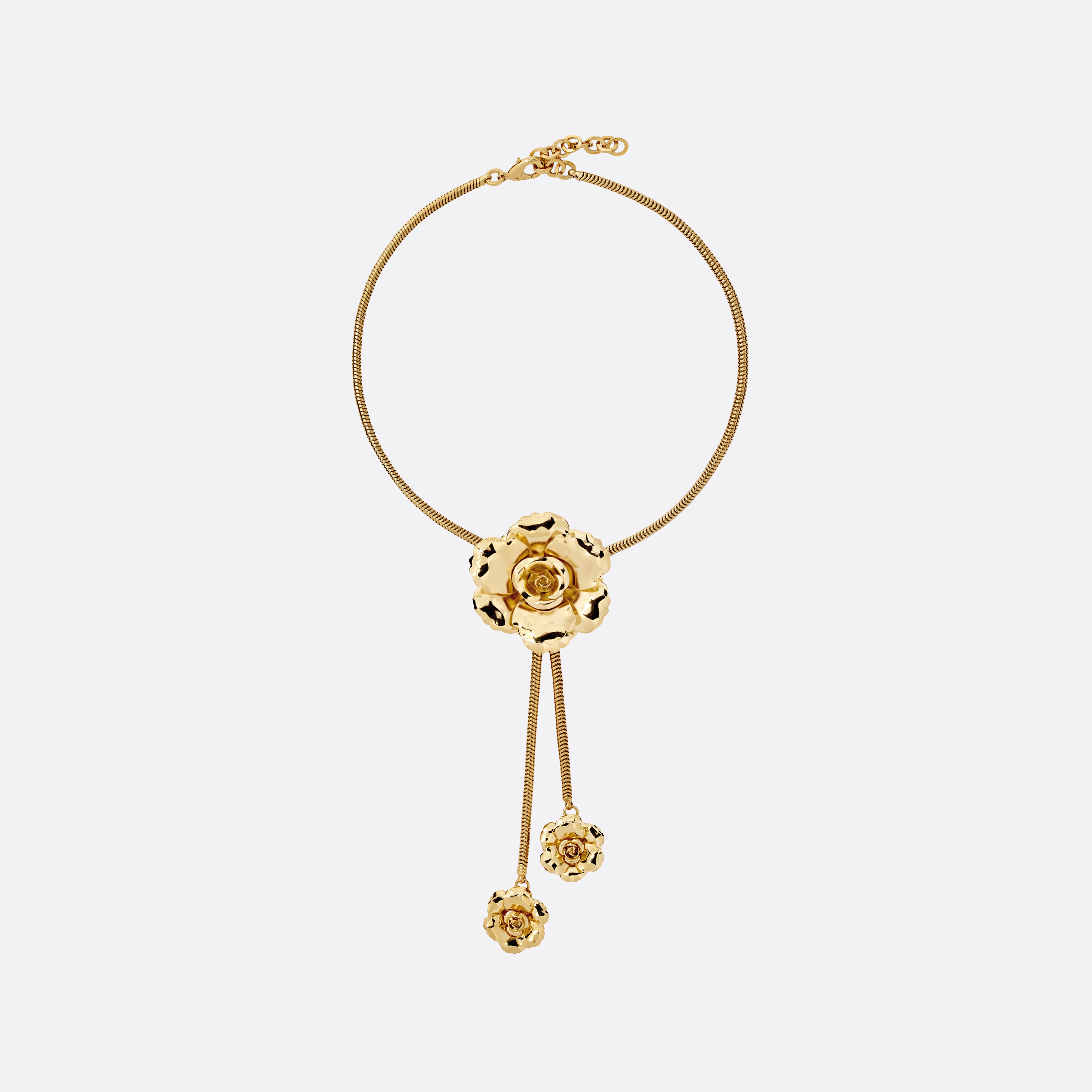 Alessandra Rich Metal Necklace Flower collier doré OS