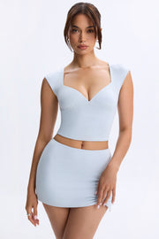 Oh Polly Lyra 9940 jupe bleu dusty micro mini modal