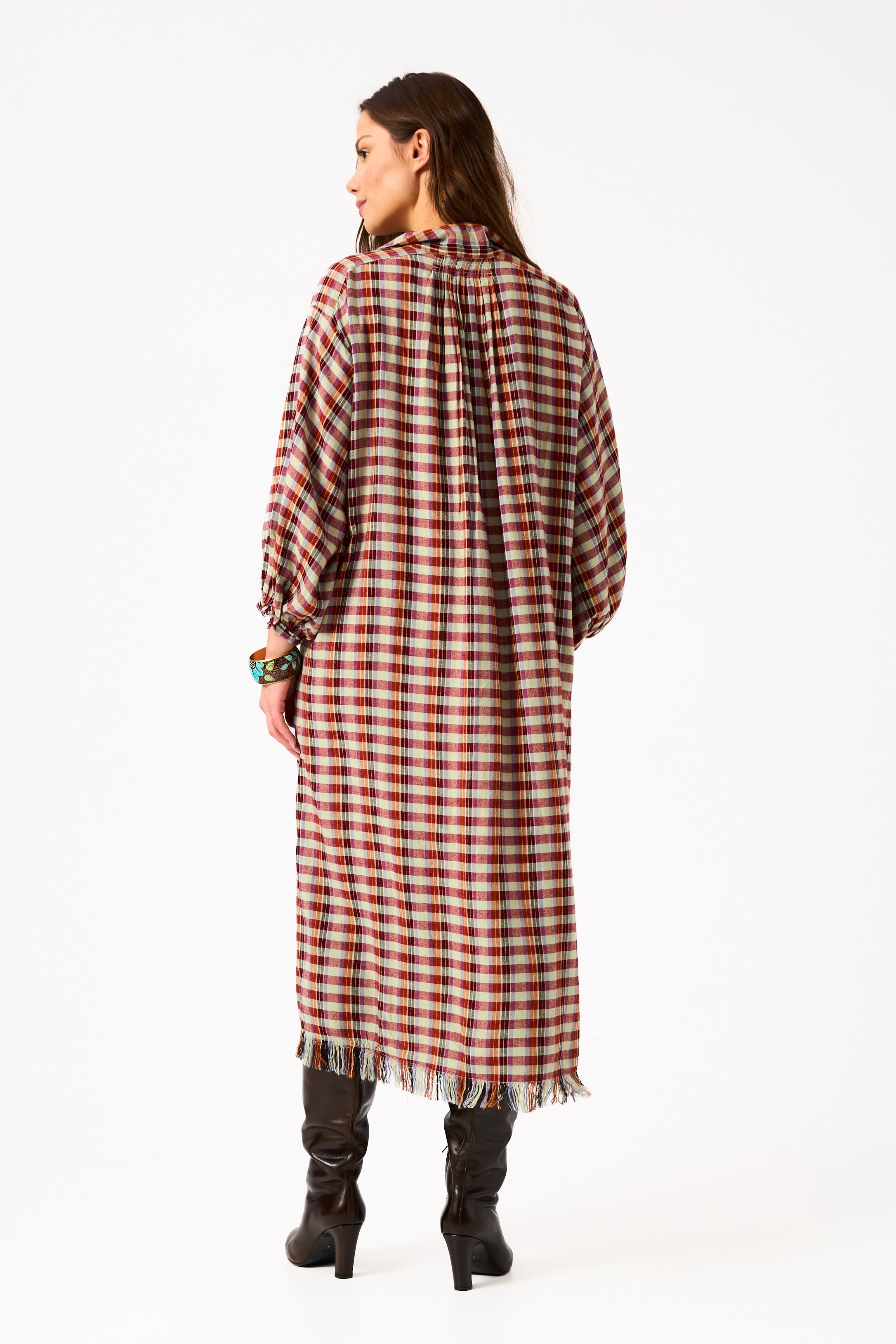 CHICOSOLEIL Bonita robe calzedoni check XS-XL coton main