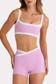 Bo+Tee Soft Active short sport rose sweet pink taille croisée