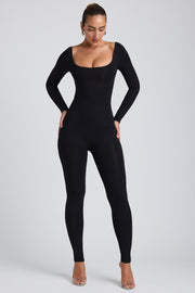 Oh Polly 8122 combinaison noire modal petite dos croisé