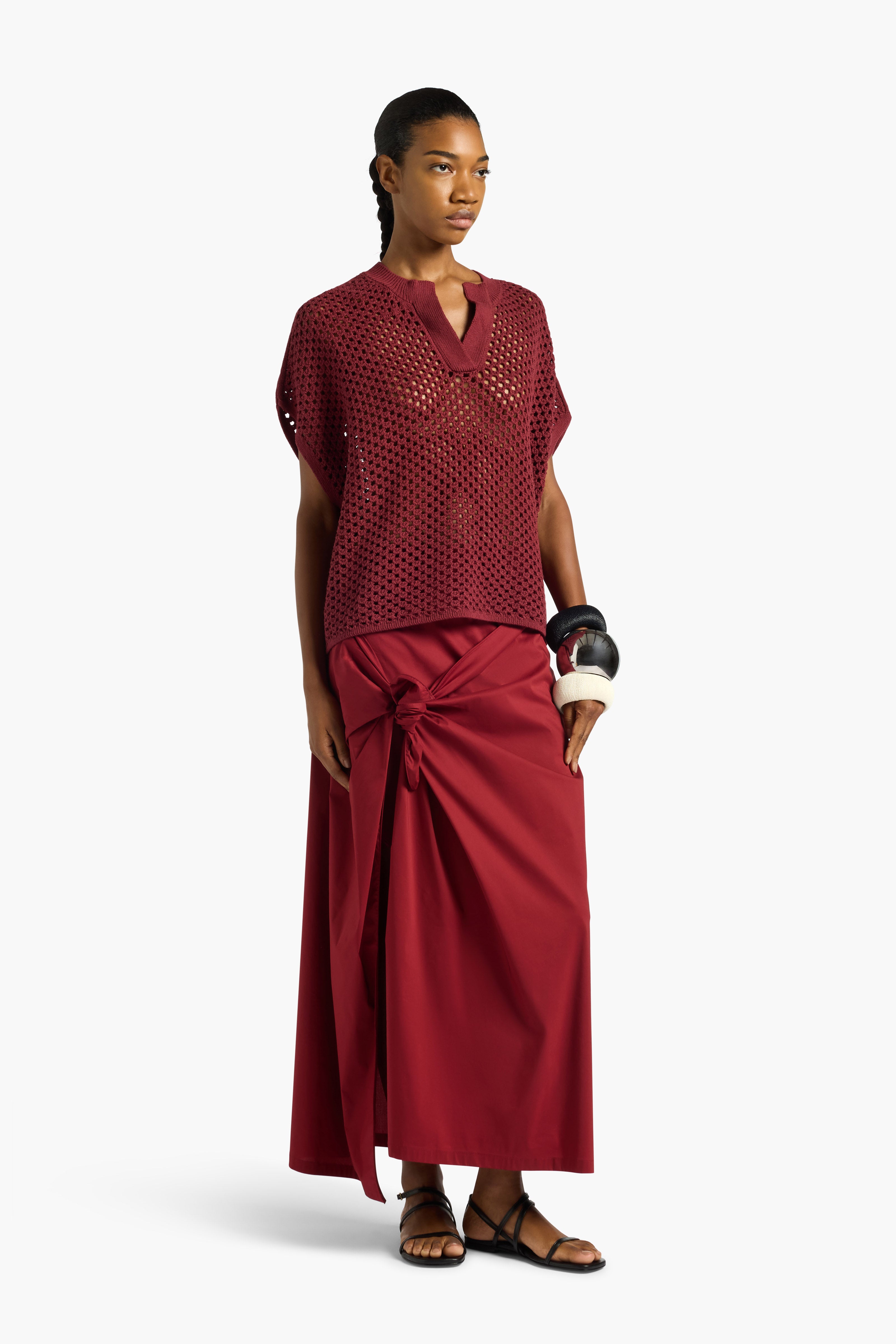 Liviana Conti Lenora maille coton terracotta kimono
