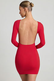 Oh Polly Lyla robe mini rouge cerise dos nu