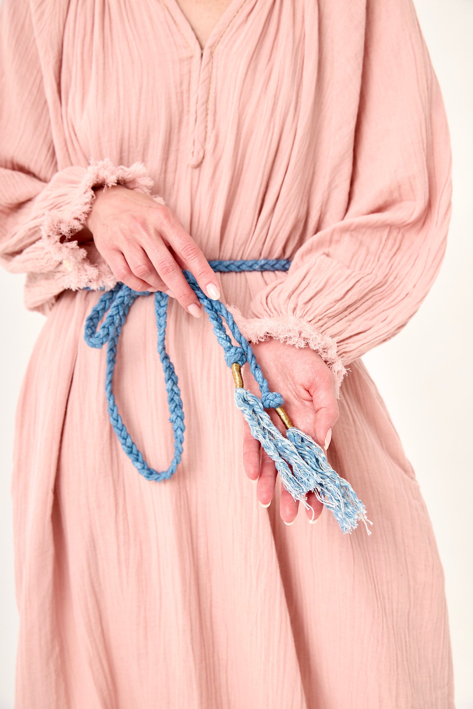 Chicosoleil Marigold robe gaze coton rose romance
